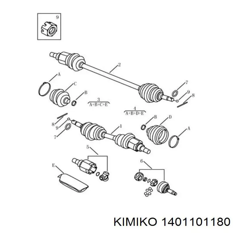 Przegub homokinetyczny przedni zewnętrzny Konner KCV823023 cena, od 32,47 USD