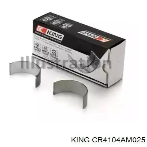Panewki korbowodowe wału korbowego, zestaw, 1. naprawa (+0,25) King CR4104AM025 cena, od 14,49 USD
