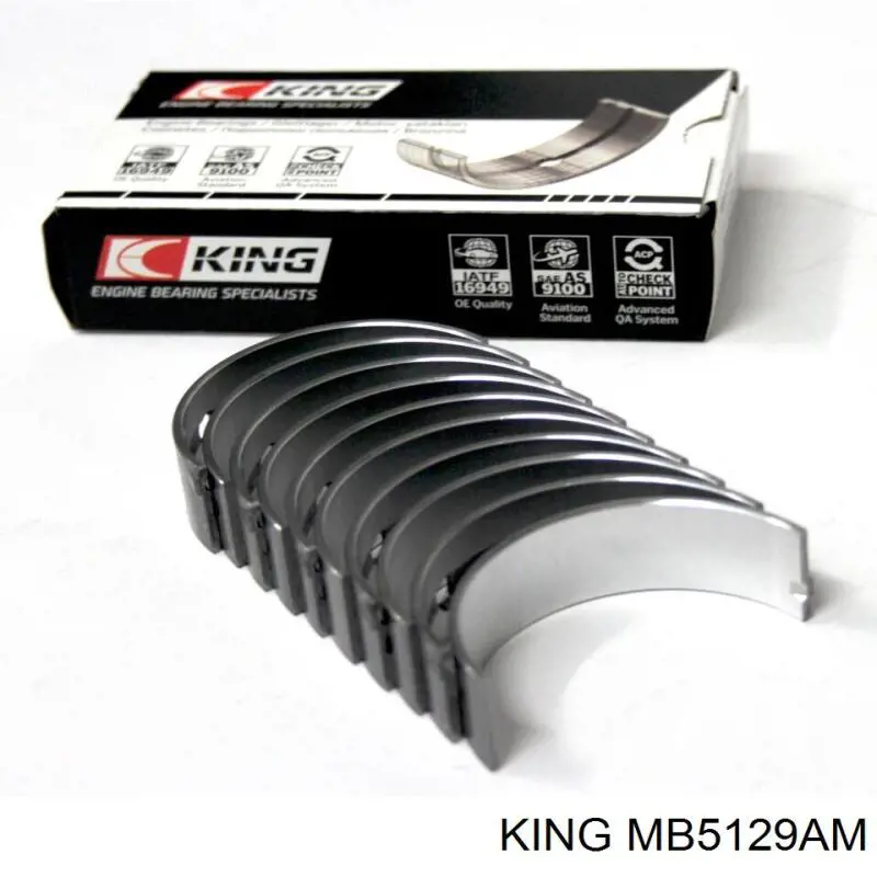 Panewki główne wału korbowego, zestaw, standardowe (STD) King MB5129AM cena, od 19,87 USD