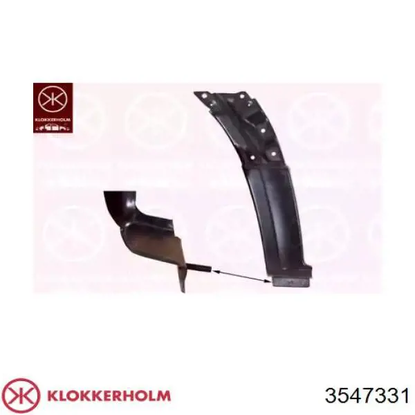 Do koszyka 3547331 Klokkerholm Zestaw naprawczy błotnika przedniego lewego