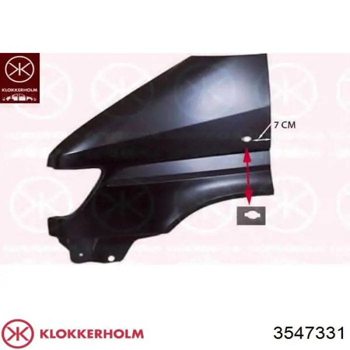 Zestaw naprawczy błotnika przedniego lewego Klokkerholm 3547331