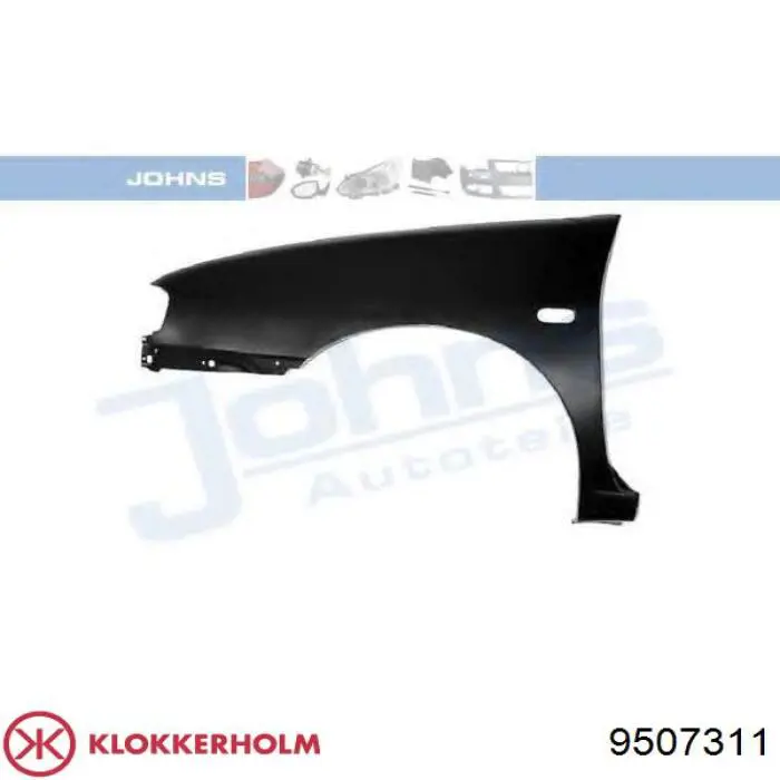 Do koszyka 9507311 Klokkerholm Błotnik przedni lewy