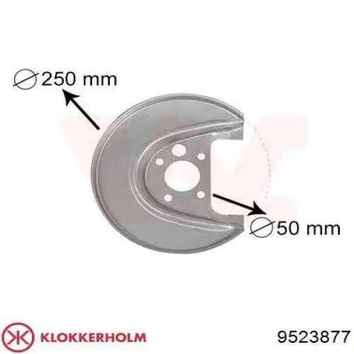 Do koszyka 9523877 Klokkerholm Osłona tarczy hamulcowej tylnej lewa