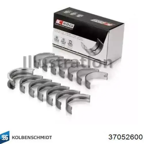 37052600 Kolbenschmidt Panewki główne wału korbowego, zestaw, standardowe (STD)
