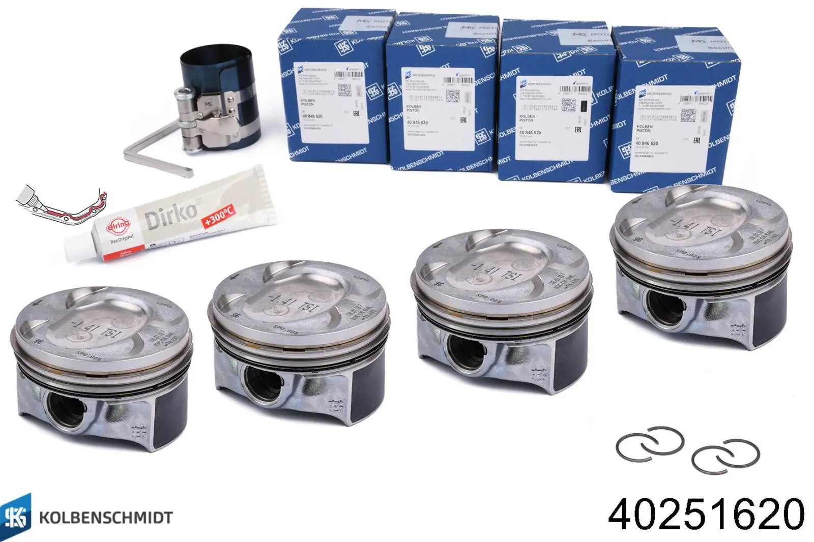 Do koszyka 40251620 Kolbenschmidt Tłok, komplet na 1 cylinder, 2. naprawa (+0,50)