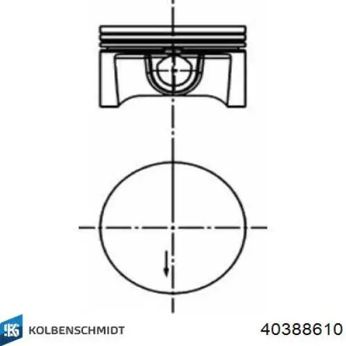 Tłok, komplet do jednego cylindru, 1. naprawa (+0,25) Kolbenschmidt 40388610 cena, od 109,52 USD