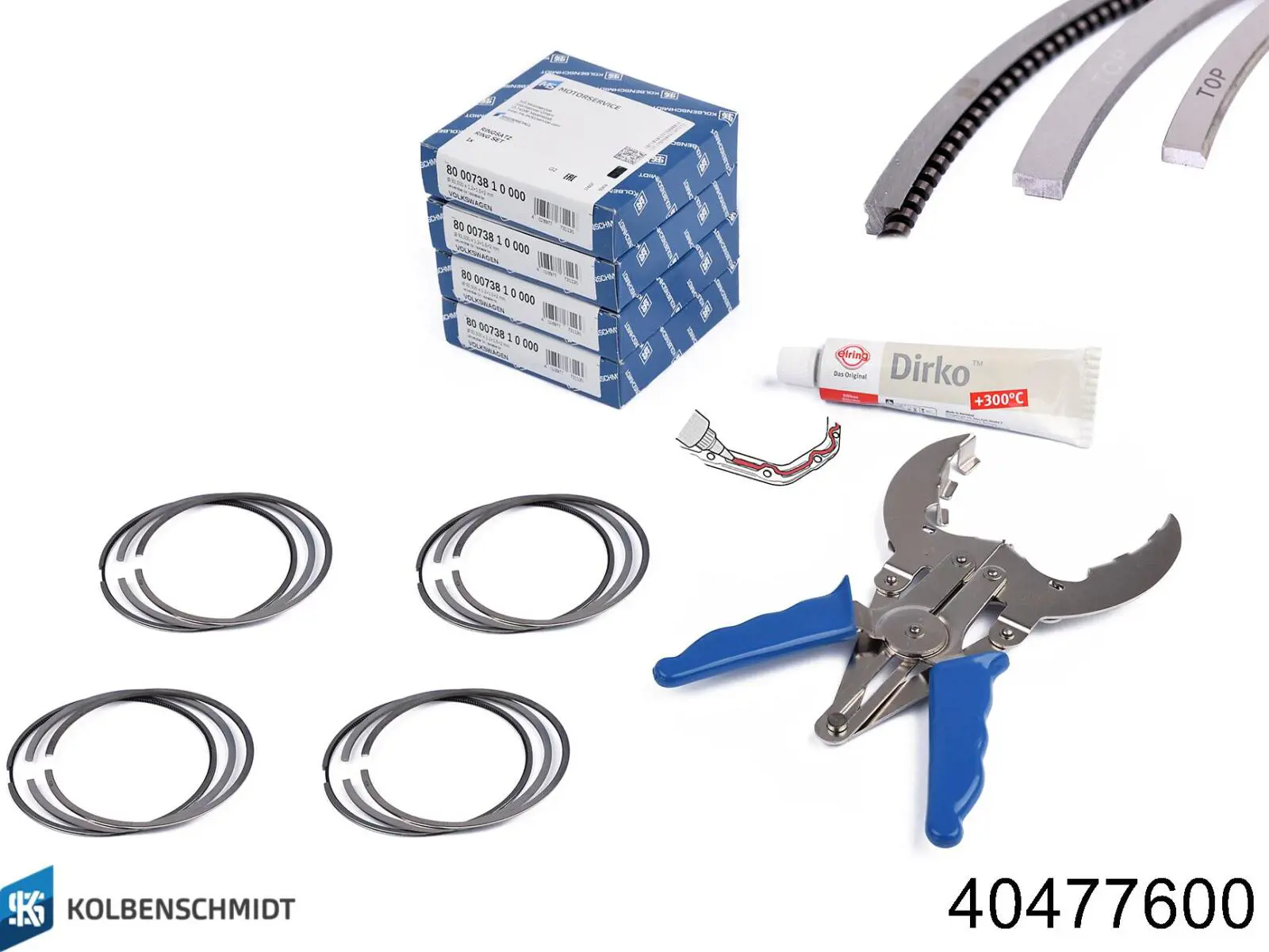 Tłok, komplet do jednego cylindru, STD 03C107065AP001 VAG