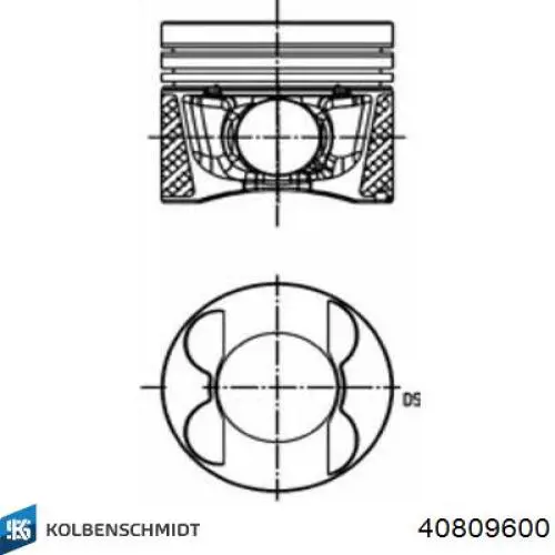 40809600 Kolbenschmidt Tłok, komplet do jednego cylindru, STD