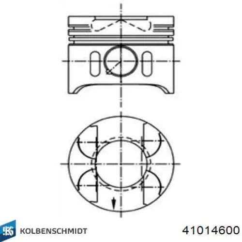 41014600 Kolbenschmidt tłok, komplet do jednego cylindru, std