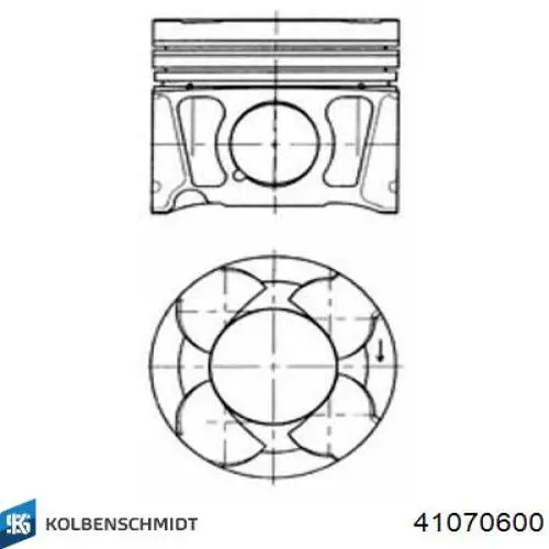 Tłok, komplet do jednego cylindru, STD Kolbenschmidt 41070600 cena, od 139,00 USD