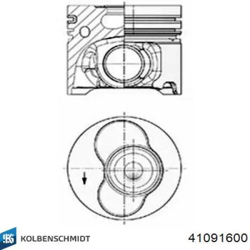 41091600 Kolbenschmidt Tłok, komplet do jednego cylindru, STD