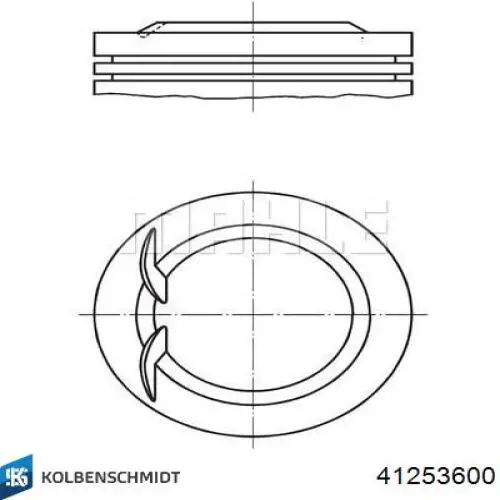 41253600 Kolbenschmidt tłok, komplet do jednego cylindru, std