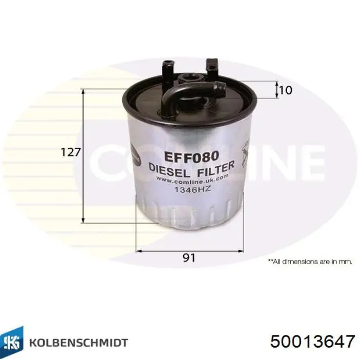 Do koszyka 50013647 Kolbenschmidt Filtr paliwa