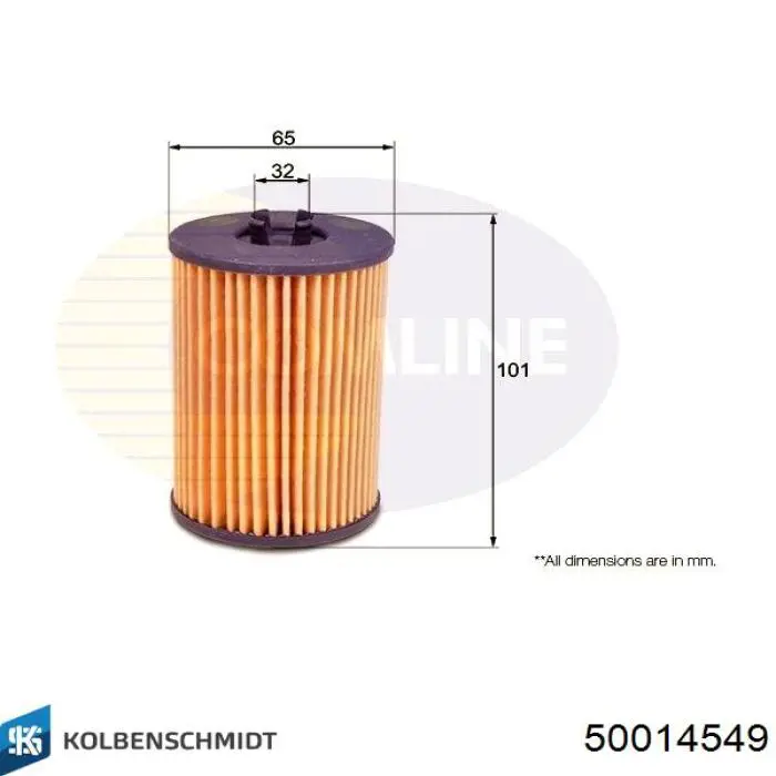 Do koszyka 50014549 Kolbenschmidt Filtr oleju
