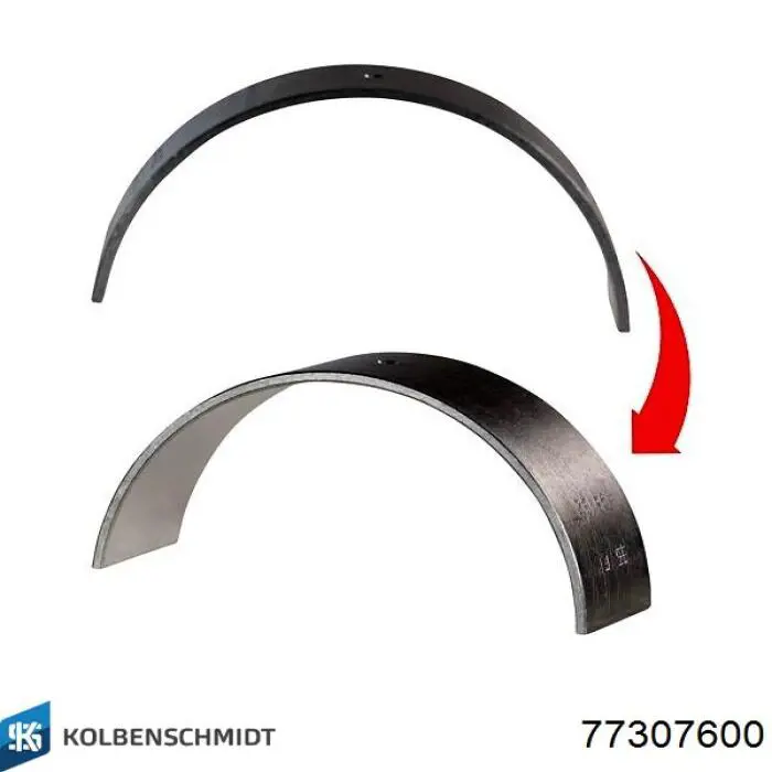 Panewki korbowodowe wału korbowego, zestaw, standardowe (STD) 77307600 Kolbenschmidt