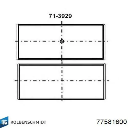 Panewki korbowodowe wału korbowego, zestaw, standardowe (STD) Kolbenschmidt 77581600 cena, od 27,67 USD