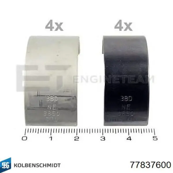 Panewki korbowodowe wału korbowego, zestaw, standardowe (STD) Kolbenschmidt 77837600 cena, od 22,81 USD