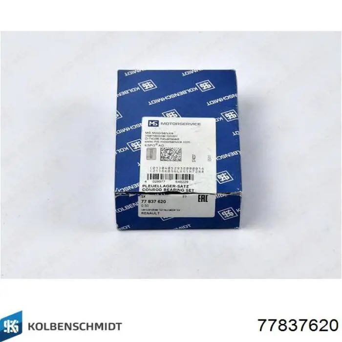 Panewki korbowodowe wału korbowego, zestaw, 2. naprawa (+0,50) Kolbenschmidt 77837620 cena, od 30,93 USD