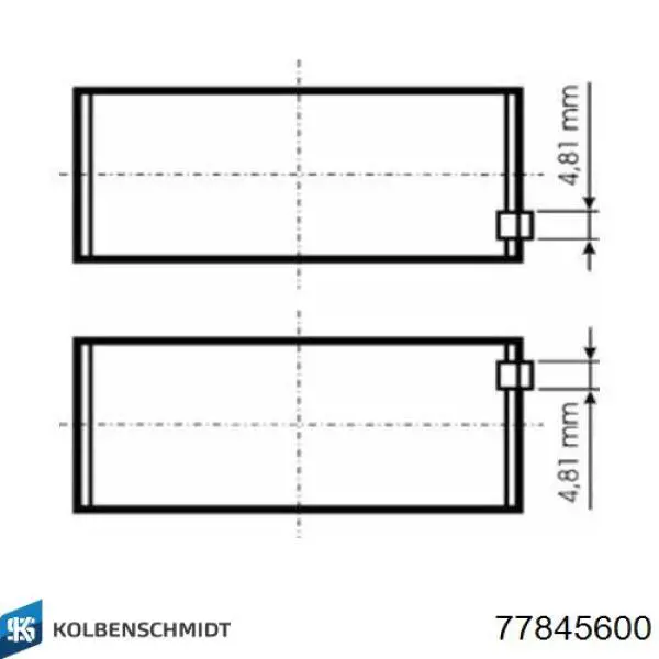 77845600 Kolbenschmidt Panewki korbowodowe wału korbowego, zestaw, standardowe (STD)