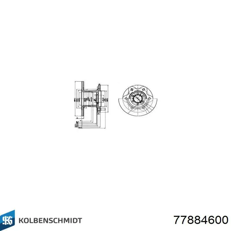 77884600 Kolbenschmidt Panewki główne wału korbowego, zestaw, standardowe (STD)