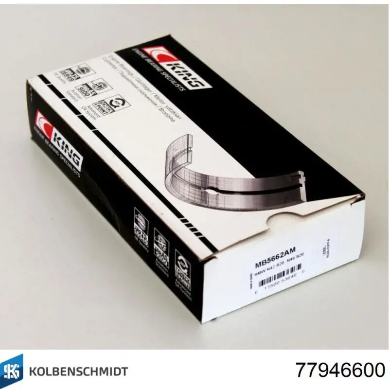 Panewki główne wału korbowego, zestaw, standardowe (STD) Kolbenschmidt 77946600 cena, od 60,89 USD