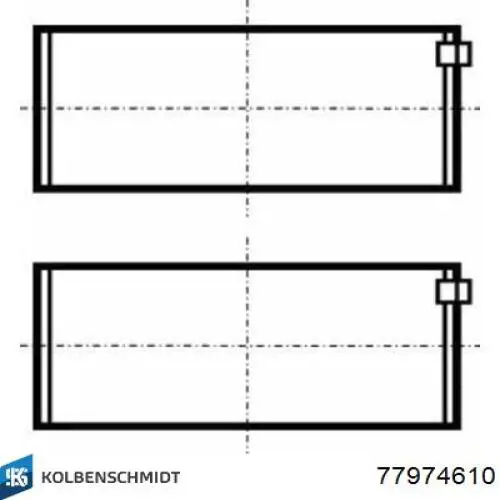 Panewki korbowodowe wału korbowego, zestaw, 1. naprawa (+0,25) Kolbenschmidt 77974610 cena, od 64,82 USD