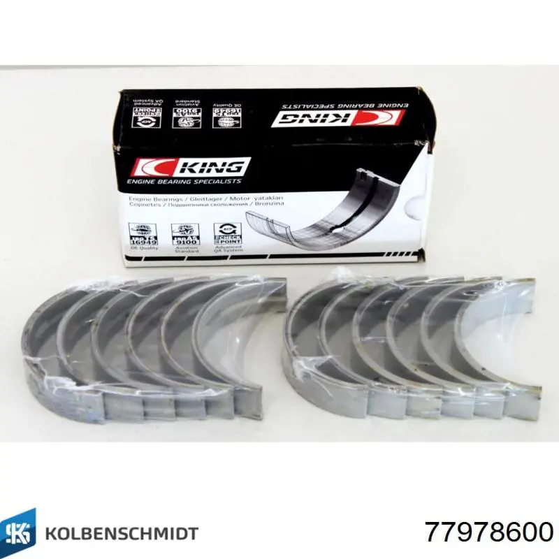 Panewki główne wału korbowego, zestaw, standardowe (STD) Kolbenschmidt 77978600 cena, od 49,16 USD