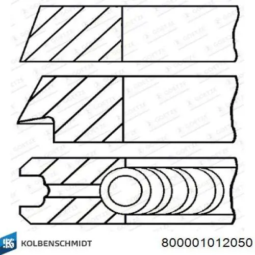 120050003321 NE/NPR pierścienie tłokowe na 1 cylinder, 2. naprawa (+0,50)