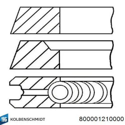 Pierścienie tłokowe na 1 cylinder, STD. 800001210000 Kolbenschmidt