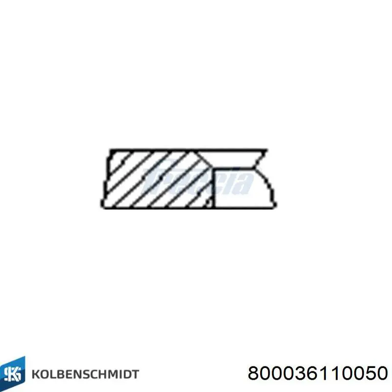 Pierścienie tłokowe na 1 cylinder, 2. naprawa (+0,50) Kolbenschmidt 800036110050 cena, od 23,74 USD