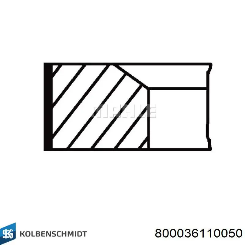 800036110050 Kolbenschmidt Pierścienie tłokowe na 1 cylinder, 2. naprawa (+0,50)