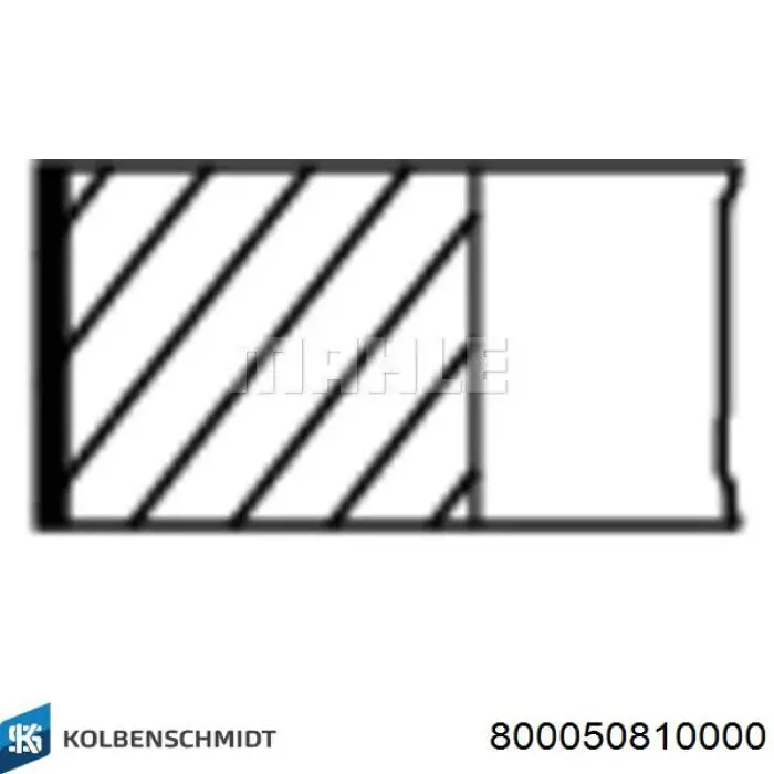 800050810000 Kolbenschmidt pierścienie tłokowe na 1 cylinder, std.