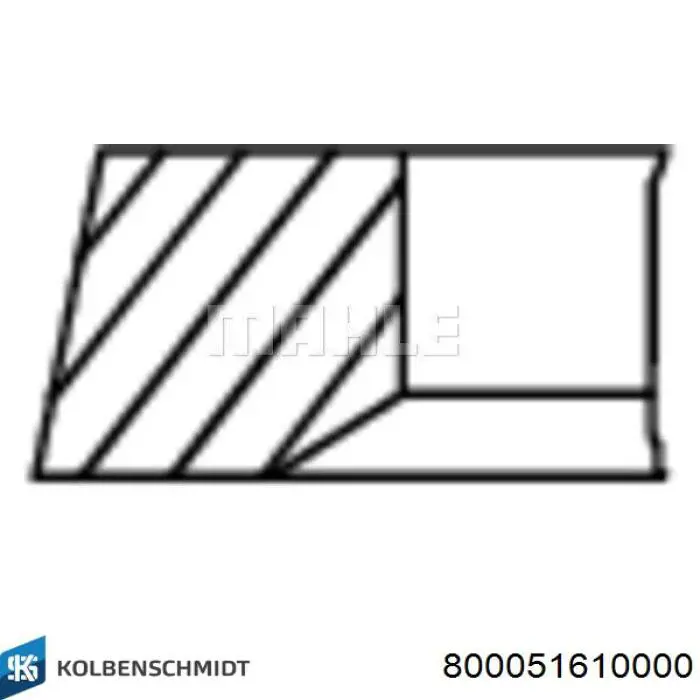 800051610000 Kolbenschmidt Pierścienie tłokowe na 1 cylinder, STD.