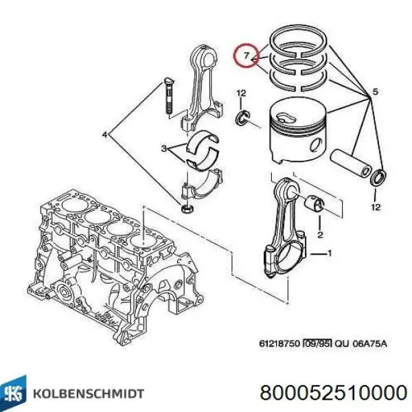 Pierścienie tłokowe na 1 cylinder, STD. Kolbenschmidt 800052510000 cena, od 30,68 USD