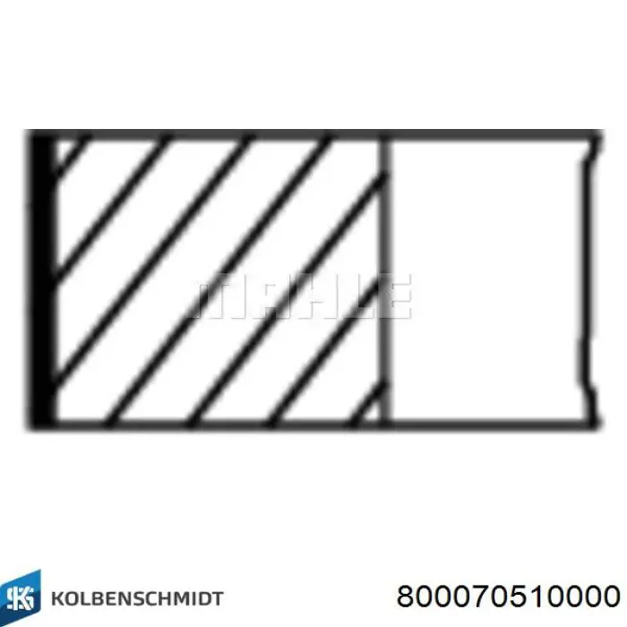 800070510000 Kolbenschmidt Pierścienie tłokowe na 1 cylinder, STD.