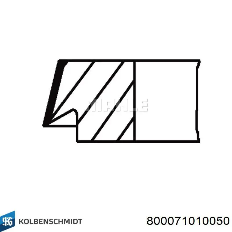 800071010050 Kolbenschmidt pierścienie tłokowe na 1 cylinder, 2. naprawa (+0,50)