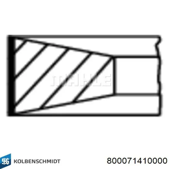 800071410000 Kolbenschmidt Pierścienie tłokowe na 1 cylinder, STD.