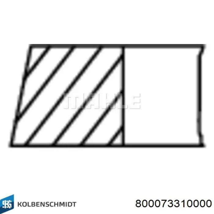 800073310000 Kolbenschmidt Pierścienie tłokowe na 1 cylinder, STD.