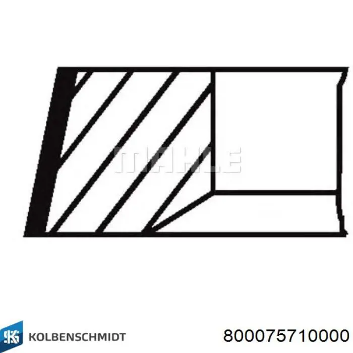 800075710000 Kolbenschmidt Pierścienie tłokowe na 1 cylinder, STD.
