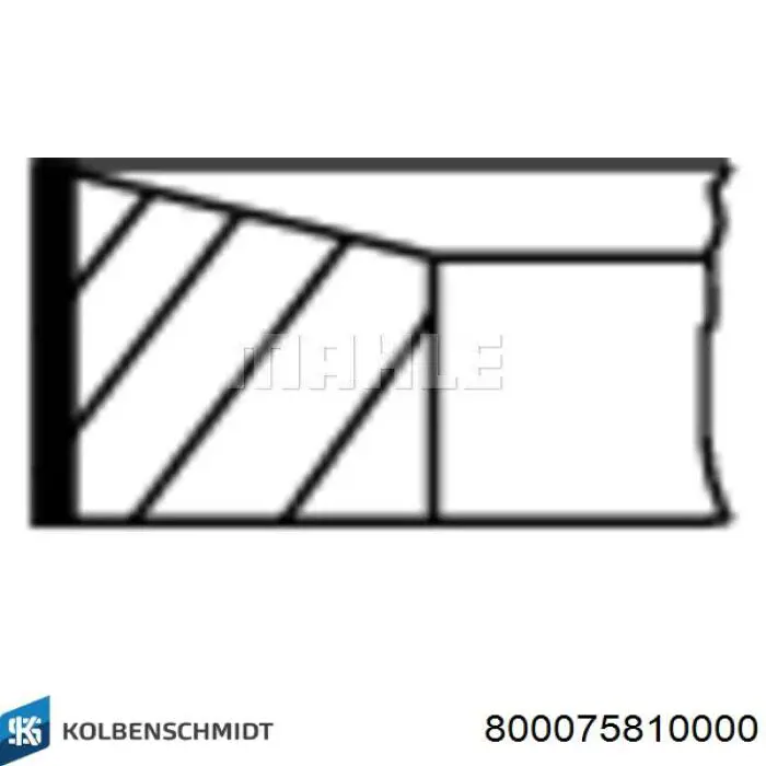 800075810000 Kolbenschmidt pierścienie tłokowe na 1 cylinder, std.