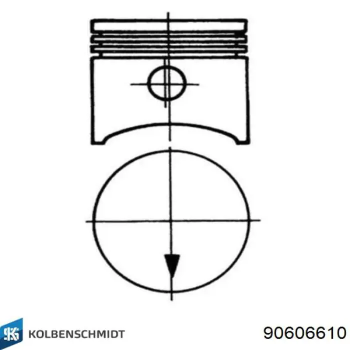 Tłok, komplet na 1 cylinder, 2. naprawa (+0,50) Kolbenschmidt 90606610 cena, od 72,55 USD