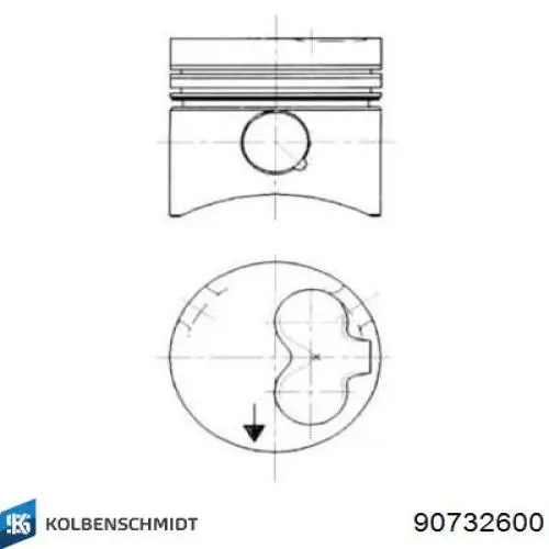 Tłok, komplet do jednego cylindru, STD Audi 90 B3 sedana (89, 89Q, 8A) (1987 - 1991) cena, od 76,52 USD