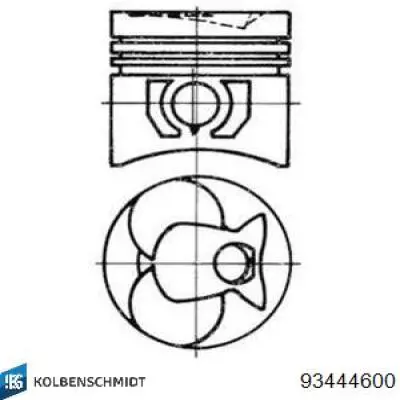 Tłok, komplet do jednego cylindru, STD Kolbenschmidt 93444600 cena, od 80,96 USD