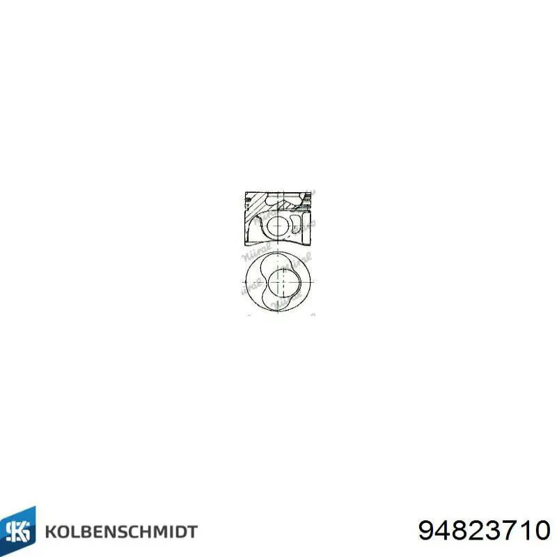 Tłok, komplet na 1 cylinder, 2. naprawa (+0,50) Kolbenschmidt 94823710 cena, od 78,83 USD