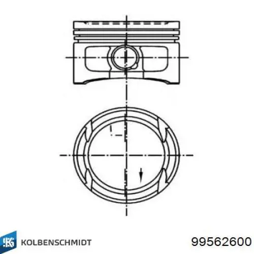 Do koszyka 99562600 Kolbenschmidt Tłok, komplet do jednego cylindru, STD