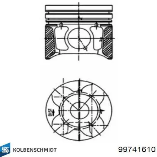 Tłok, komplet na 1 cylinder, 2. naprawa (+0,50) 130035001121 NE/NPR