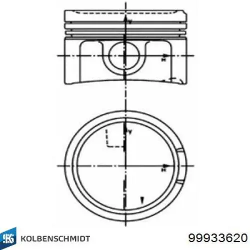 Tłok, komplet na 1 cylinder, 2. naprawa (+0,50) Kolbenschmidt 99933620 cena, od 102,37 USD