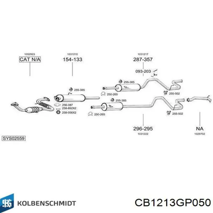 CB1213GP050 Kolbenschmidt panewki korbowodowe wału korbowego, zestaw, 2. naprawa (+0,50)