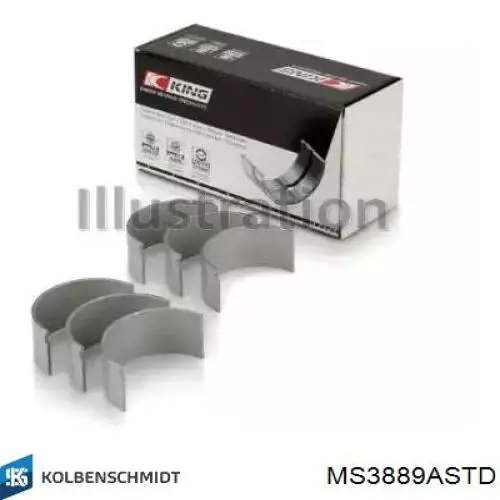 MS3889ASTD Kolbenschmidt Panewki główne wału korbowego, zestaw, standardowe (STD)