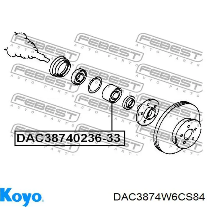 DAC3874W6CS84 Koyo Łożysko piasty przedniej